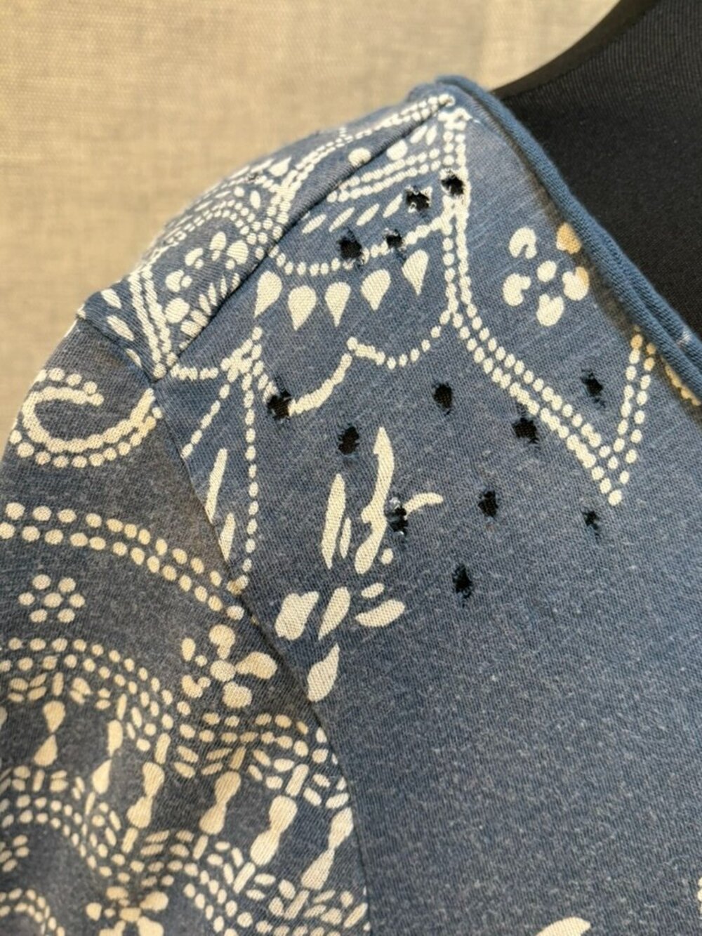 Magnolia Pearl Paisley Bandana Print Tee Dress, Blue & White OS - Picture 3 of 9